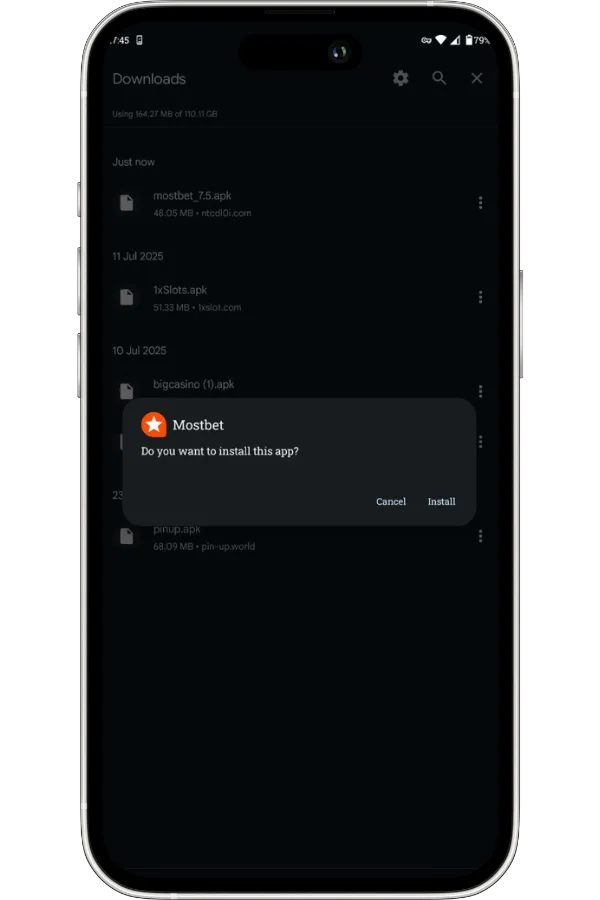 Install the downloaded app