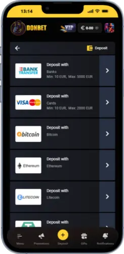 Méthodes de dépôt Donbet – carte bancaire, virement, crypto et portefeuilles électroniques