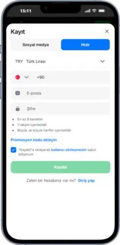1Win Türkiye Kayıt Formu – Üyelik Açma Adımları